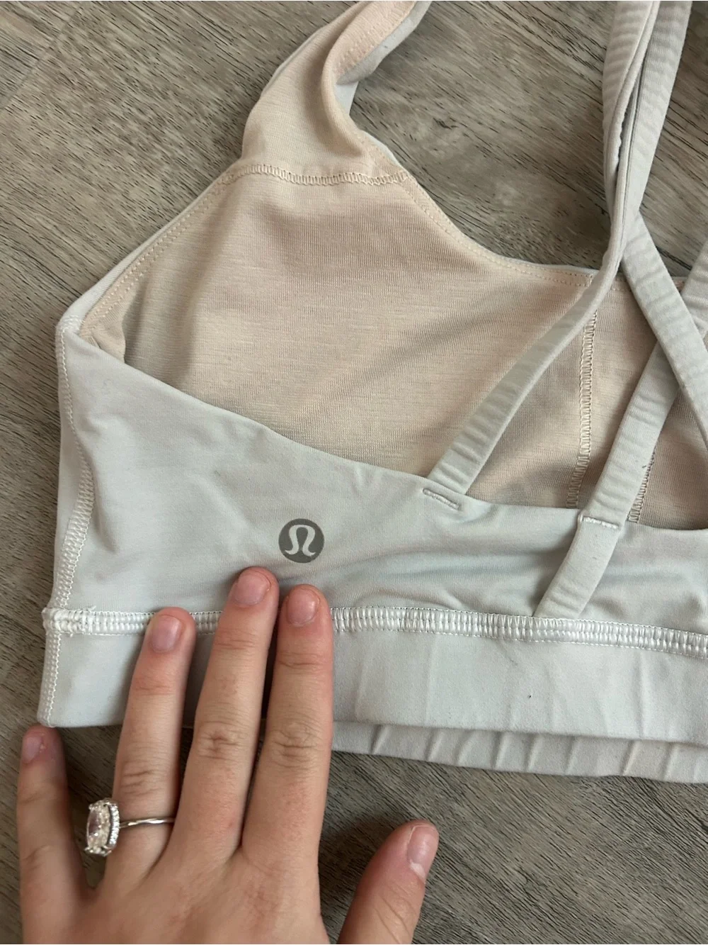 Lululemon Energy Bra Longline White / Light Gray - Size 8